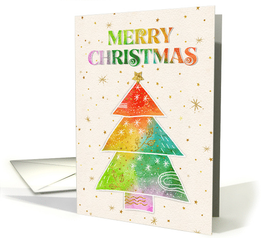 Colorful Watercolor Christmas Tree card (1703602)