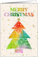 Colorful Watercolor Christmas Tree card