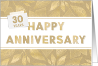 Employee 30th Anniversary Neutral and Gold Colors card