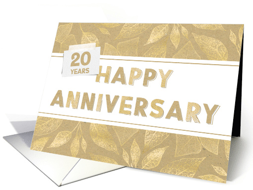 Employee 20th Anniversary Neutral and Gold Colors card (1722652)