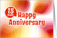 Employee 15th Anniversary Colorful Gradient Shapes card