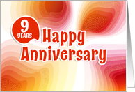 Employee 9th Anniversary Colorful Gradient Shapes card