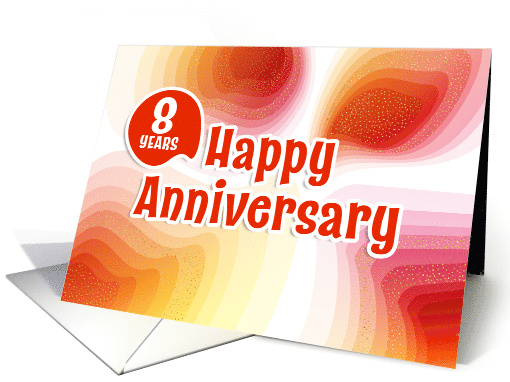 Employee 8th Anniversary Colorful Gradient Shapes card (1725544)