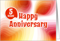 Employee 5th Anniversary Colorful Gradient Shapes card