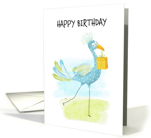 Birthday Fun Whimsical Blue Bird with White Spots card (1726308)