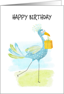 Birthday Fun Whimsical Blue Bird with White Spots card