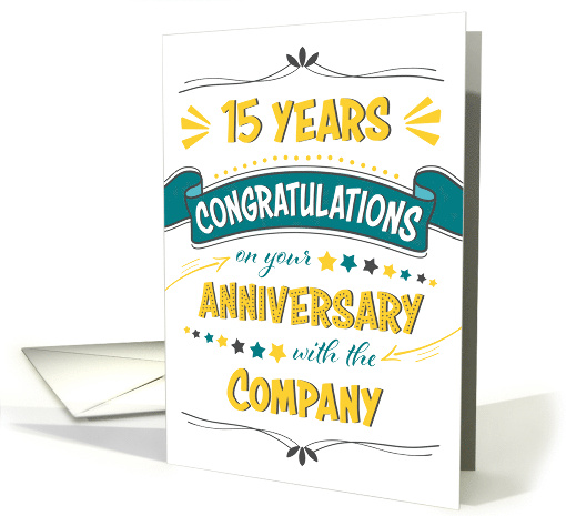 Employee 15th Anniversary Word Art Congratulations card (1727526)
