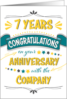 Employee 7th Anniversary Word Art Congratulations card