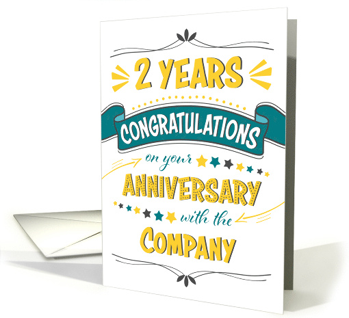 Employee 2nd Anniversary Word Art Congratulations card (1727544)