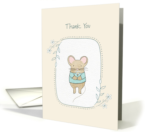 Thank You Little Mouse and Flower card (1744536)