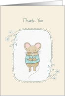 Thank You Little Mouse and Flower card