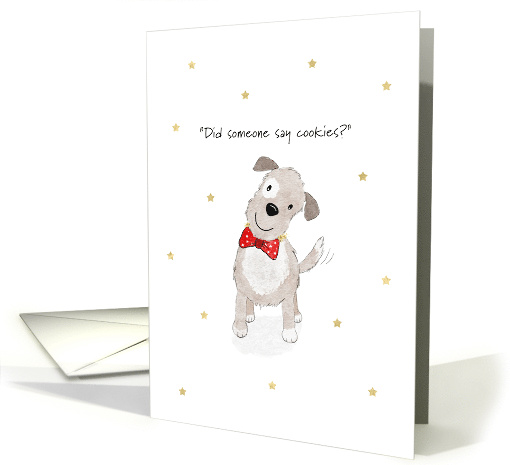 Christmas Cute Dog Curious About Cookies card (1746738)