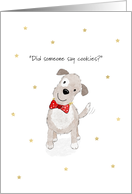 Christmas Cute Dog Curious About Cookies card