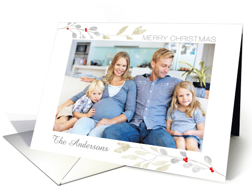 Christmas Minimalist Gold and Silver Foliage Photo card (1747066)