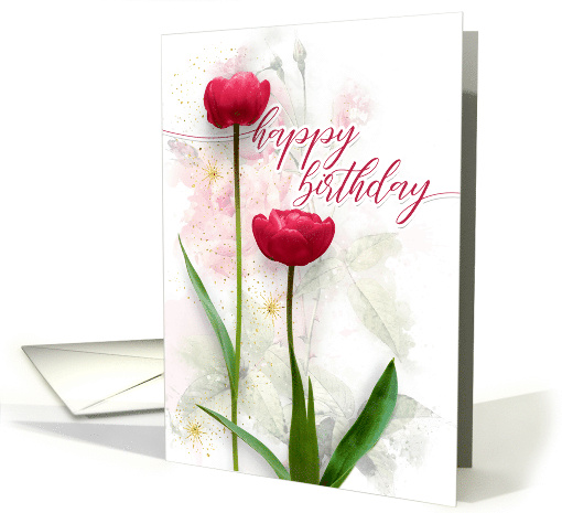 Two Red Tulips Birthday card (1762800)