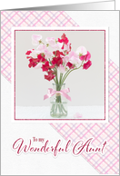 Aunt Birthday Card Vase of Sweetpeas card