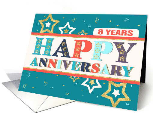 Employee 8th Anniversary Bold Colors and Stars card (1774728)