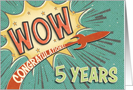 Employee 5th Anniversary Vintage Comic Book Style card