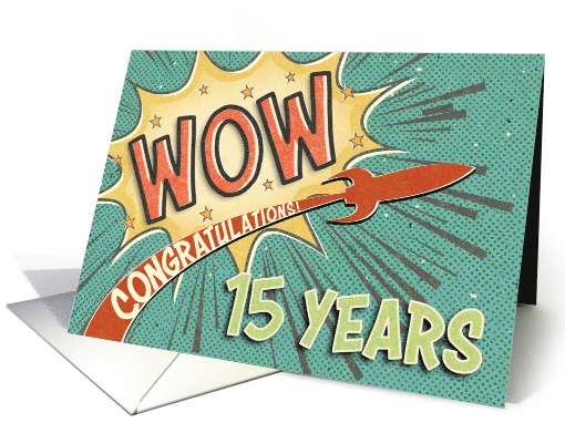 Employee 15th Anniversary Vintage Comic Book Style card (1789922)
