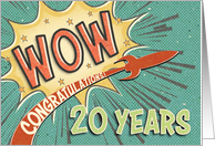 Employee 20th Anniversary Vintage Comic Book Style card