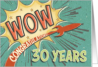 Employee 30th Anniversary Vintage Comic Book Style card