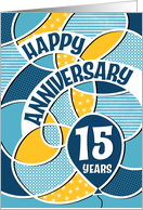 Employee 15th Anniversary Bold Pattern card