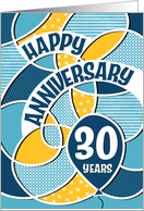 Employee 30th Anniversary Bold Pattern card