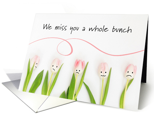Tulips with Sad Expressions Get Well card (1826518)