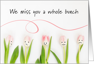 Tulips with Sad Expressions Get Well card