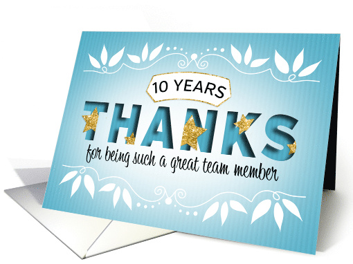 Employee 10th Anniversary Thanks card (1839382)