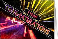 Employee 1st Anniversary Fun Dynamic Congratulations card