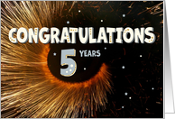 Employee 5th Anniversary Swirl and Stars card