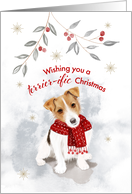 Cute Jack Russell Terrier Dog Christmas card