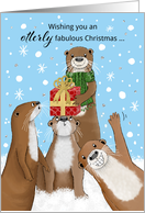 Funny Otters Christmas card