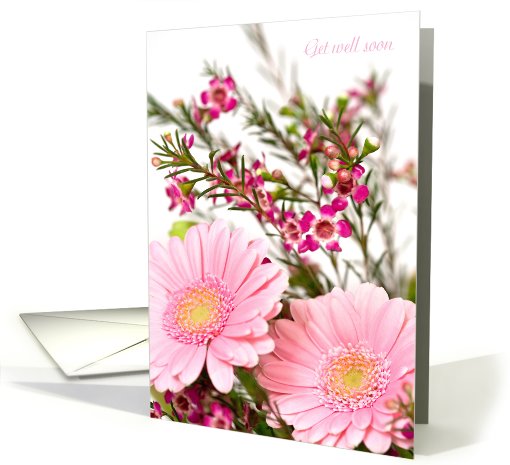 Get Well Card - Pink Mixed Flowers card (795301)