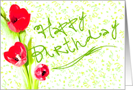 Birthday Card - Contemporary Tulips and Confetti card