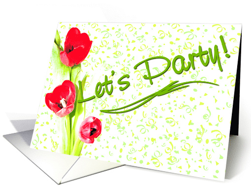 Party Invite - Contemporary Tulips & Confetti card (809178)