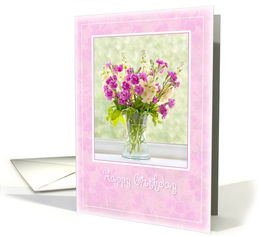 Birthday Card - Vase of Flowers card (811360)