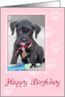 Birthday Card - Cutest Tiny Pup Ever - Pink card