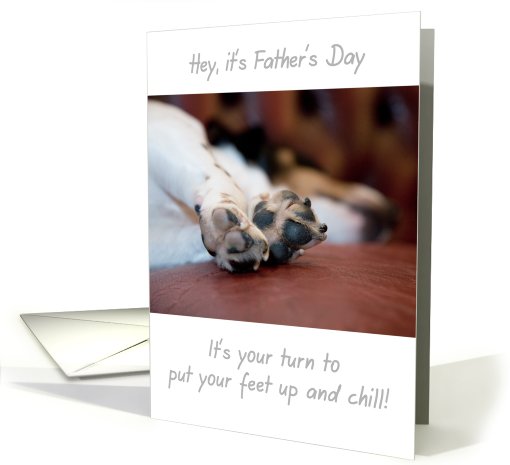 Father's Day Card - Sleepiing Dog with Focus on Paws card (825280)