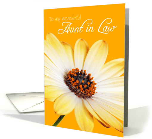 Aunt in Law Birthday Card - Sunny Flower against an Orange... (830184)