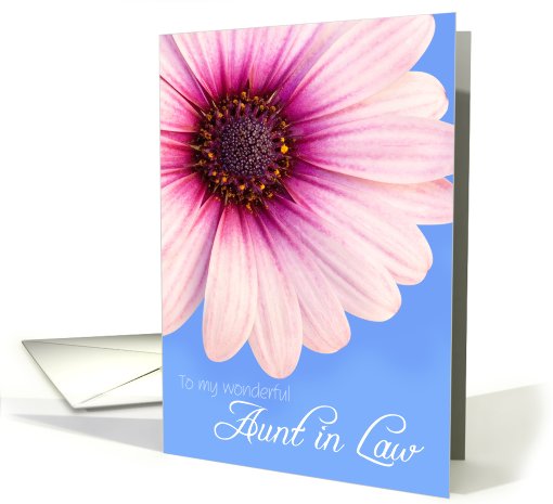 Aunt in Law Birthday Card - Light Pink Flower against a... (830186)