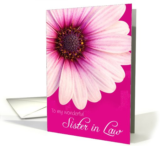 Sister in Law Birthday Card - Light Pink Flower against a... (830249)