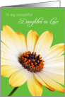 Daughter in Law Birthday Card - Sunny Flower against a Green Background card