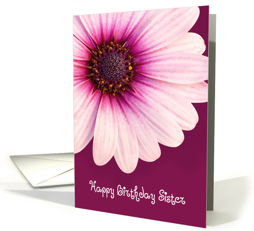 Sister Birthday Card - Light Pink Flower against a... (835696)