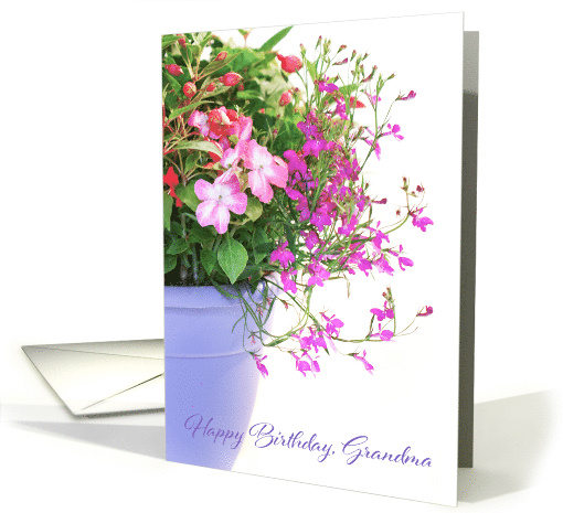 Grandma Birthday Mixed Flowers in a Flower Pot card (836442)