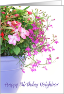 Neighbor Birthday Card - Mixed Flowers in a Flower Pot card