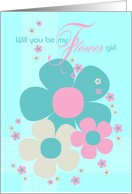 Flower Girl Invite Card - Pretty Illustrated Flowers card