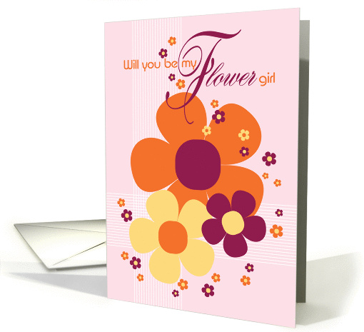 Flower Girl Invite Card - Sunshine Colours Illustrated Flowers card