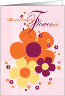 Flower Girl Invite Card - Sunshine Colours Illustrated Flowers card